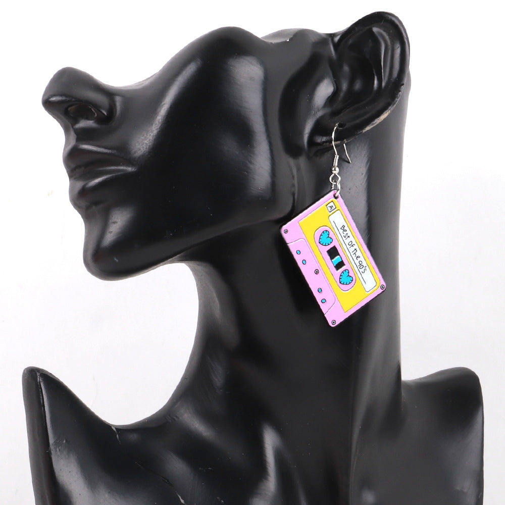 Wholesale Versatile Hip Hop Retro Tape Earrings
